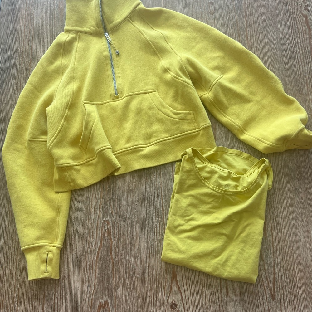Lululemon Scuba Cropped Hoodie and Tee Set